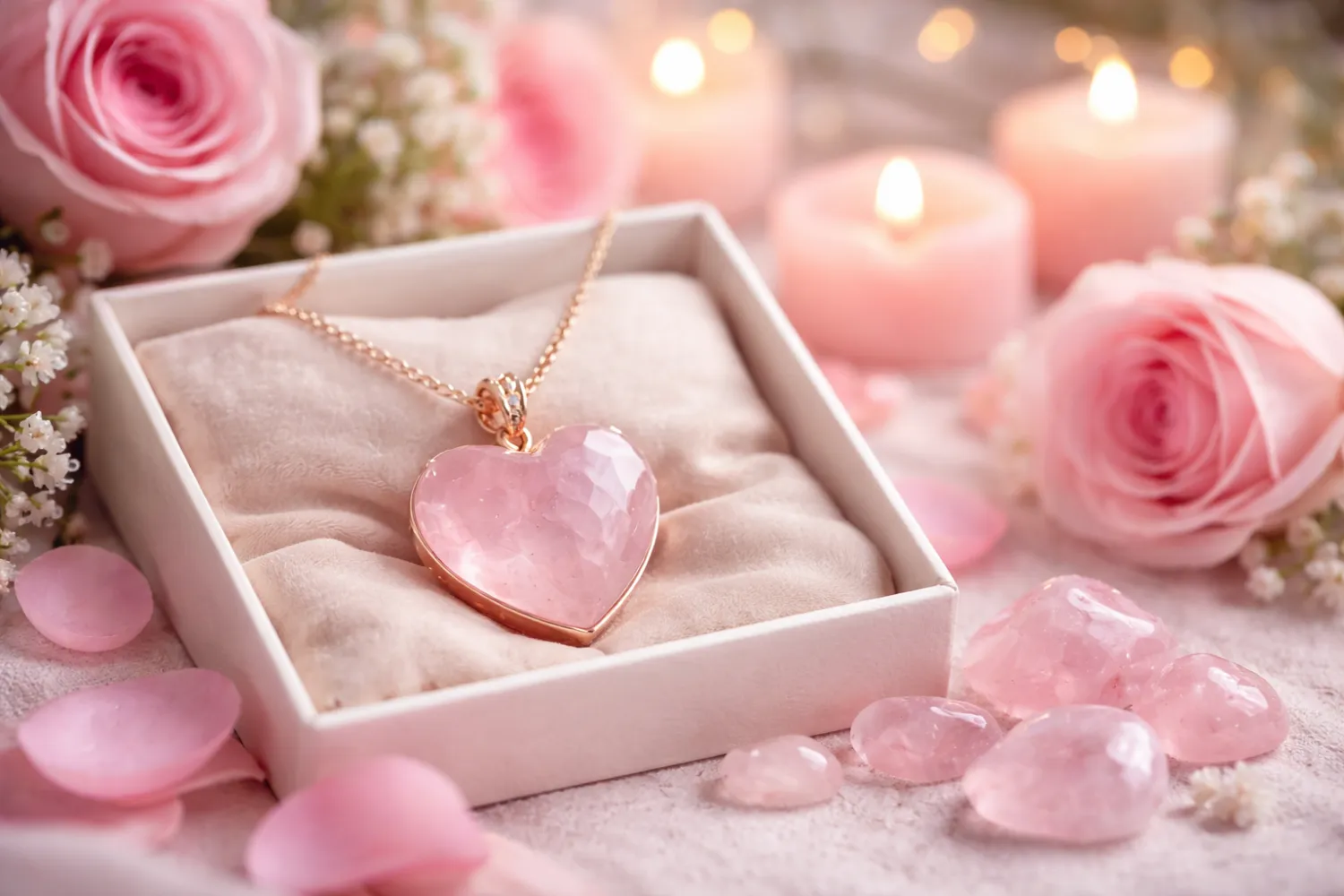 Offrir un collier en quartz rose à la Saint-Valentin : un symbole d’amour éternel
